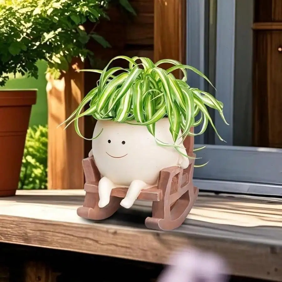 Charming Face Planter Pots, Cute Head Chair Shaped Succulent Planter
