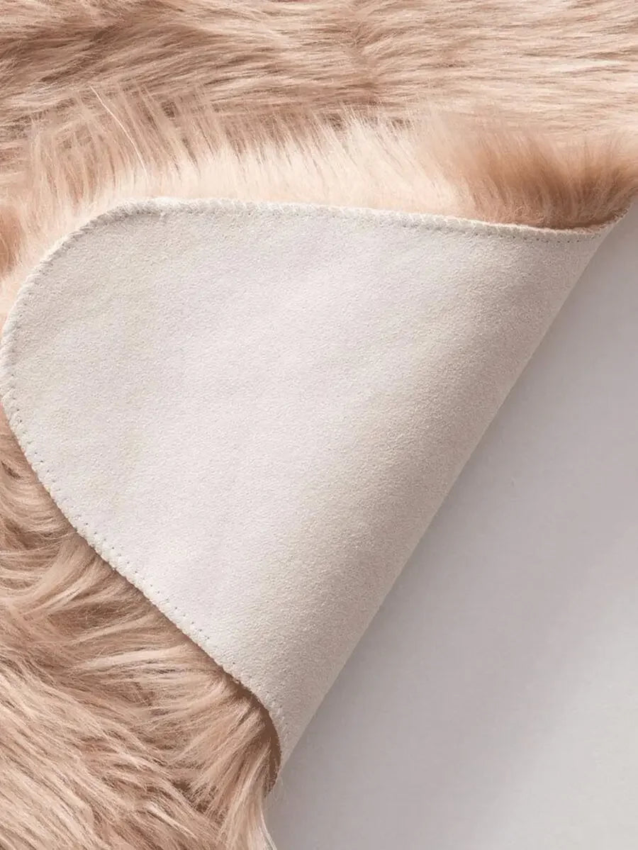1PC Soft Faux Fur Rug White Fluffy Area Rug For Living Room
