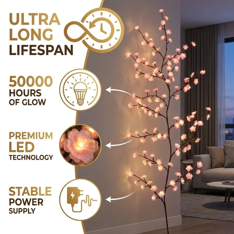 DIY Cherry LED Tree Branch Lights for Wall