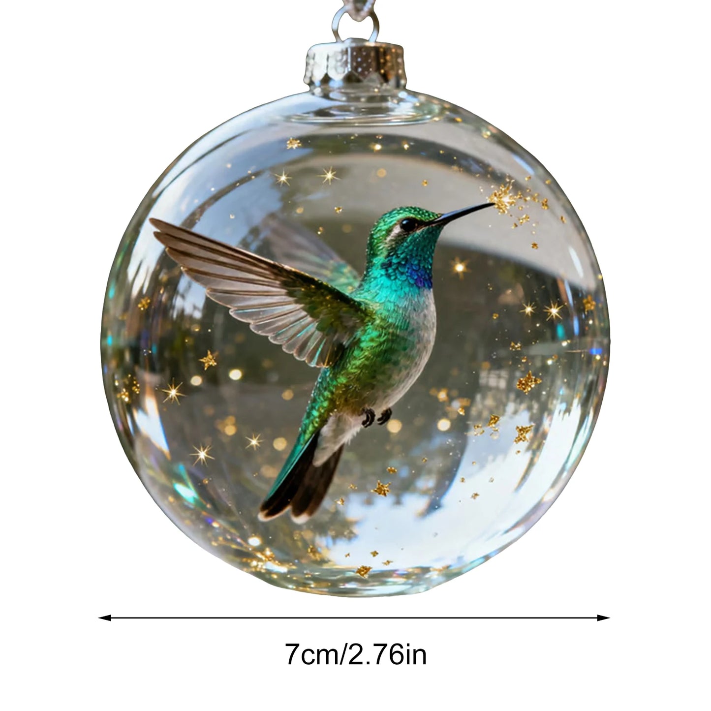 Nature's Birds Crystal Glass Ornament Set Clear Christmas Balls Xmas Tree Hanging Pendant for Holiday Christmas Party Home Decor