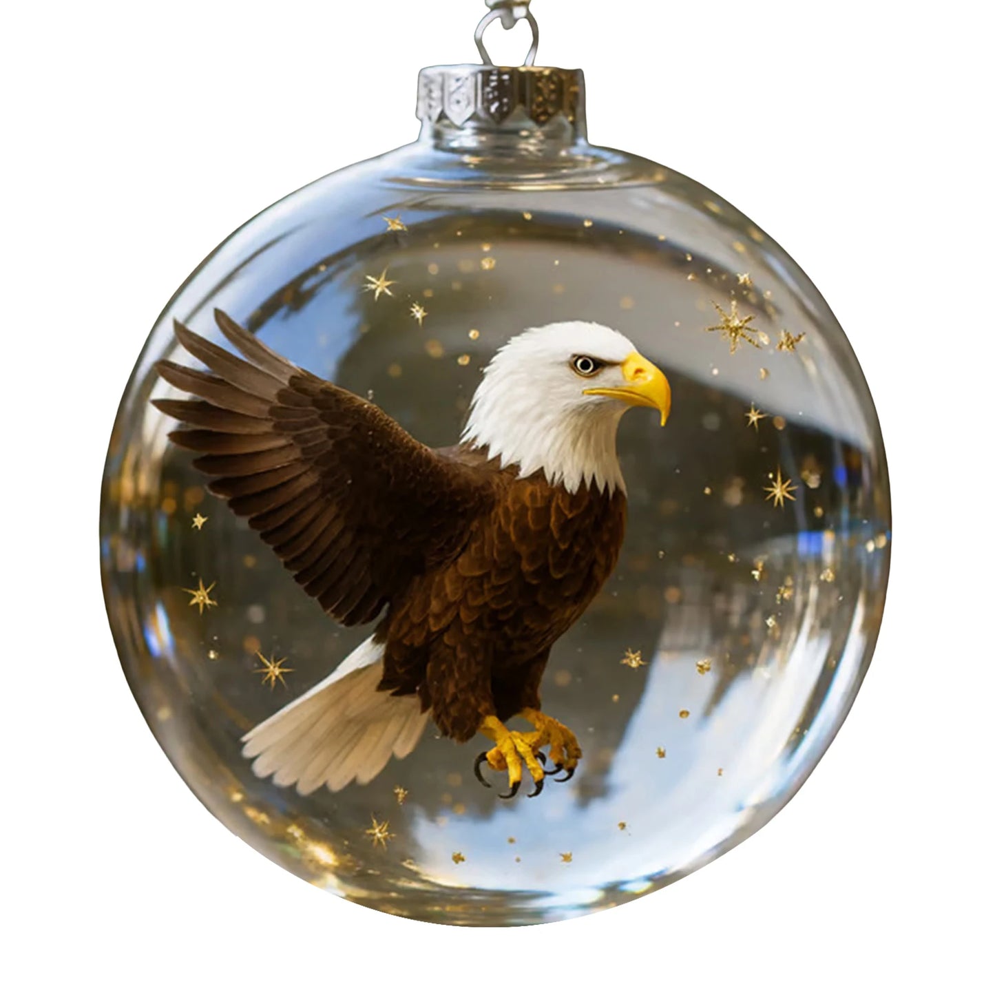 Nature's Birds Crystal Glass Ornament Set Clear Christmas Balls Xmas Tree Hanging Pendant for Holiday Christmas Party Home Decor