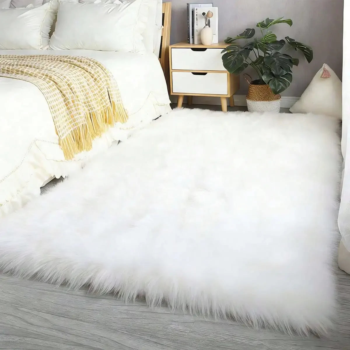 Fluffy Washable Small Rug Suitable For Bedroom
