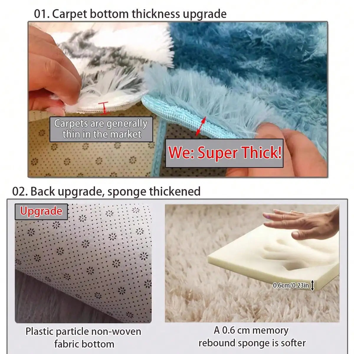 1pc Soft & Fluffy Oval Non-Slip Water-Resistant Carpet