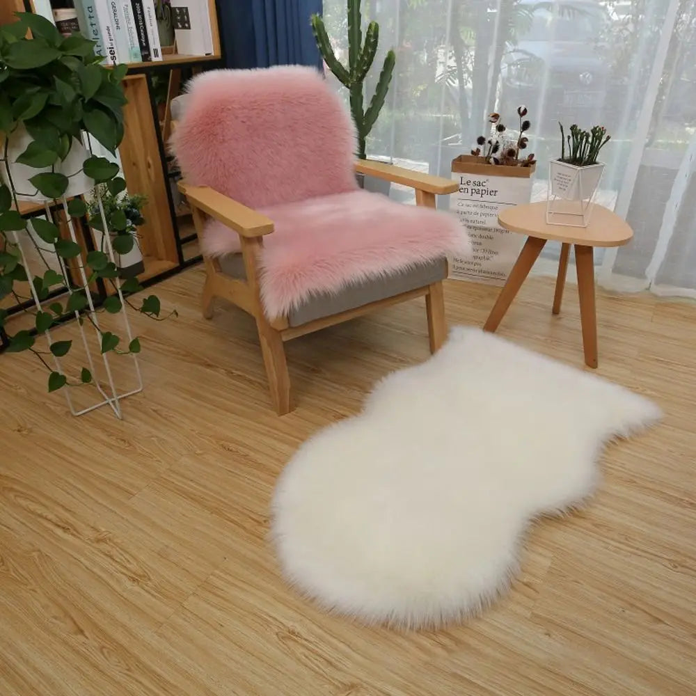Artificial Sheepskin Long Hair Carpet Floor Wool Fluffy Soft Mat