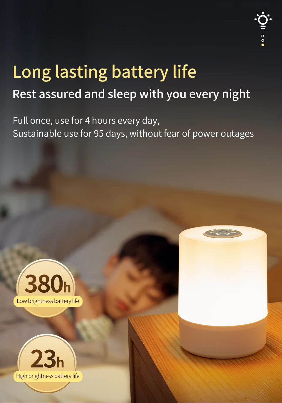Remote Control Switch Rechargeable Three Colors Lights Night Lamp