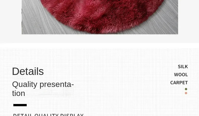 Ultra Soft Plush Round Rug Mat - Fluffy White Carpet for Living Room