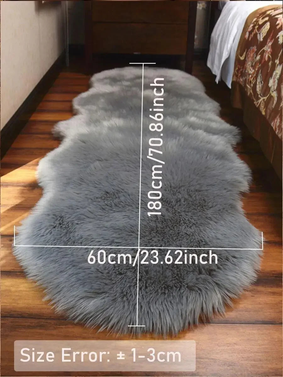 1PC Soft Faux Fur Rug White Fluffy Area Rug For Living Room