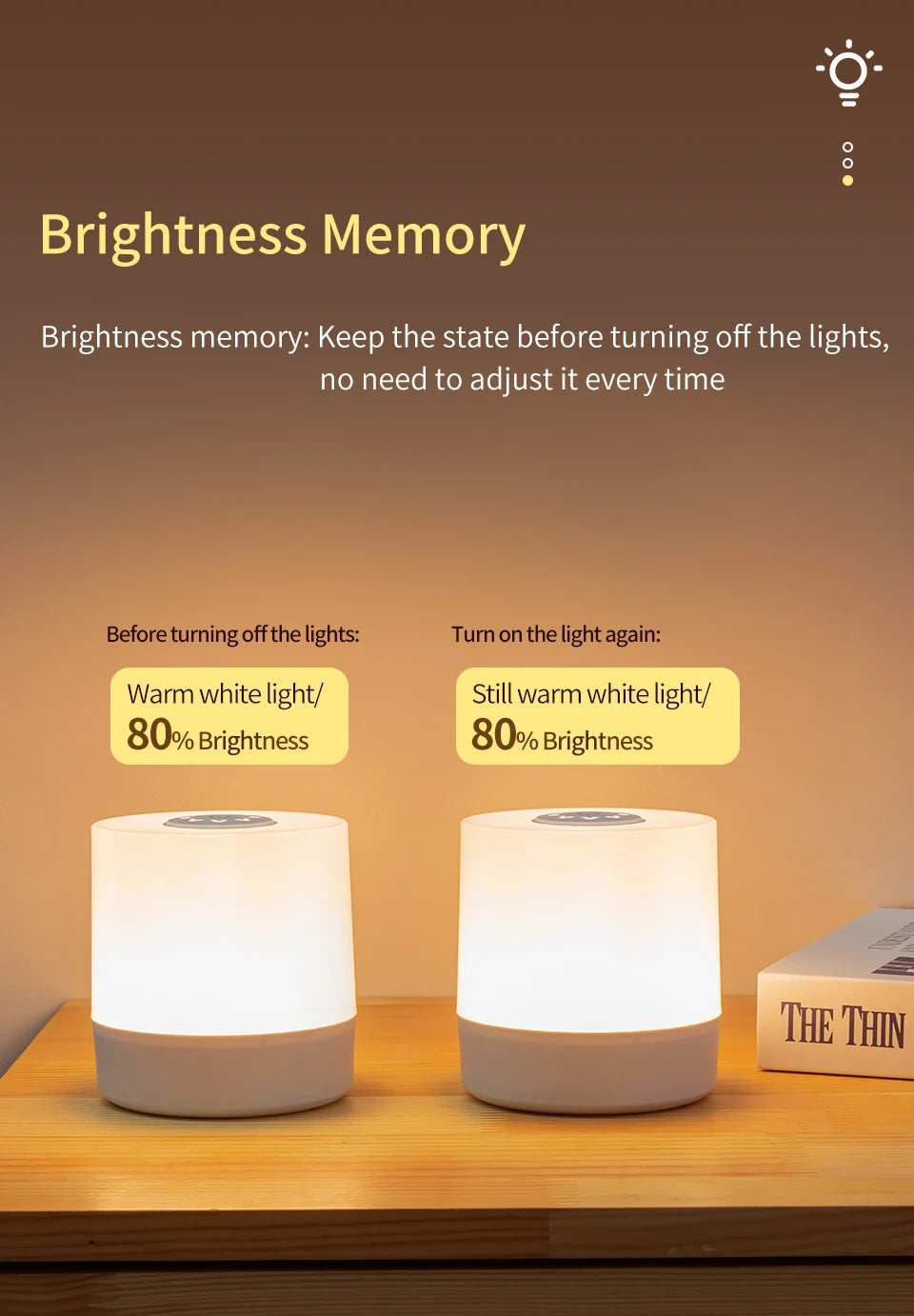 Remote Control Switch Rechargeable Three Colors Lights Night Lamp