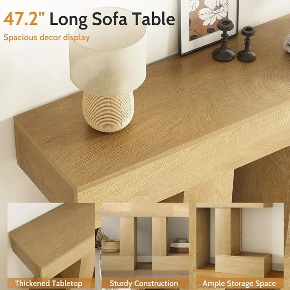 47.24-Inch ole Table, armhouse Soa Table Behind Couch with Storage, Industrial Entryway Table or Living Room, Hallway, Entrance