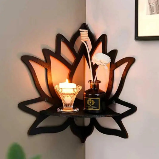 Wooden Lotus Hollow Decorative Rack Aromatherapy Organiser